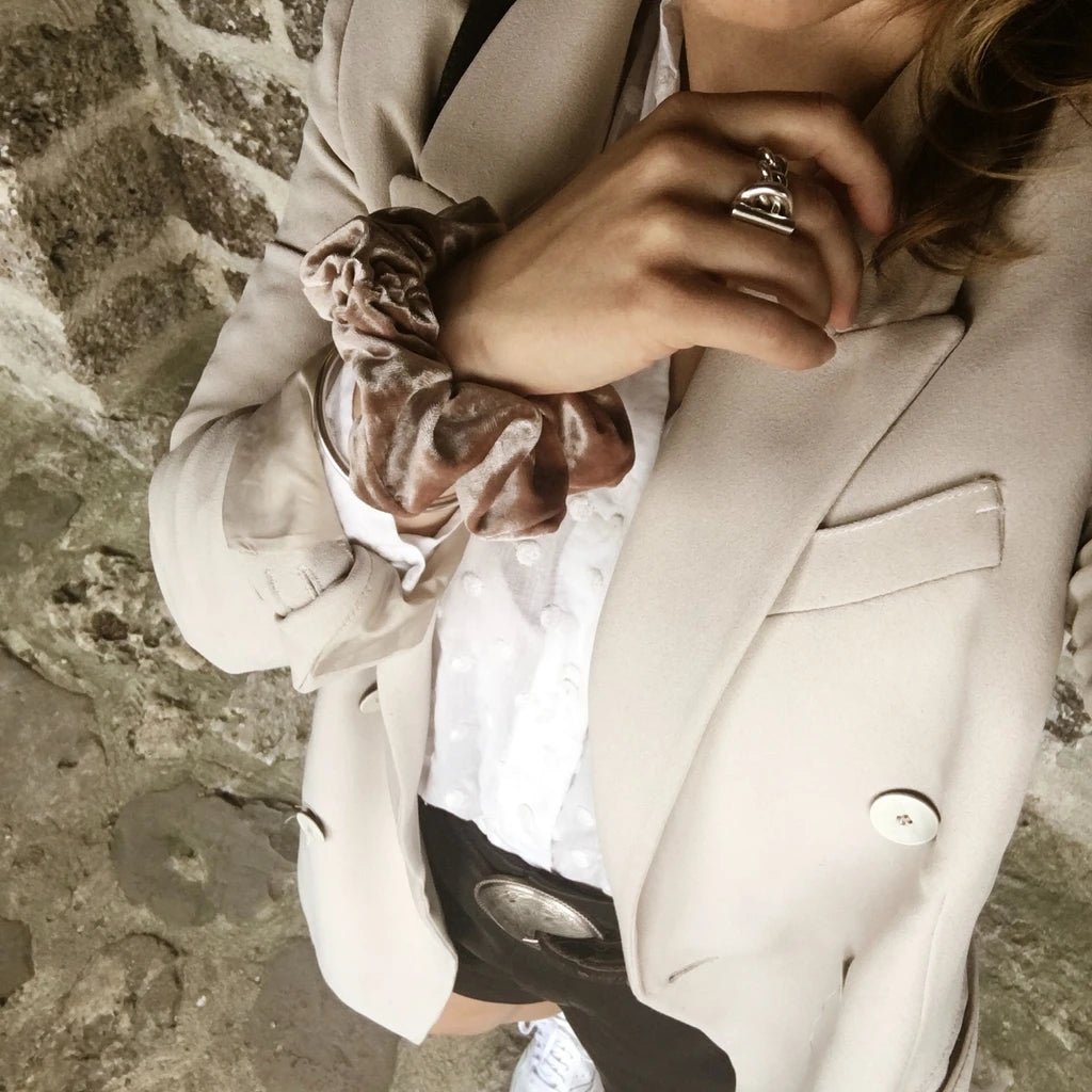 Chouchou cheveux velours rose Romane - Violette & Rose - Accessoires pour cheveux