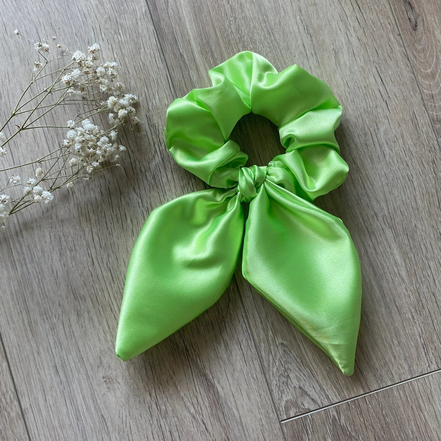 Chouchou en satin vert Lucky - Chouchou - Violette & Rose