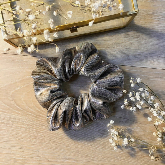 chouchou pour cheveux en lurex doré violette & rose