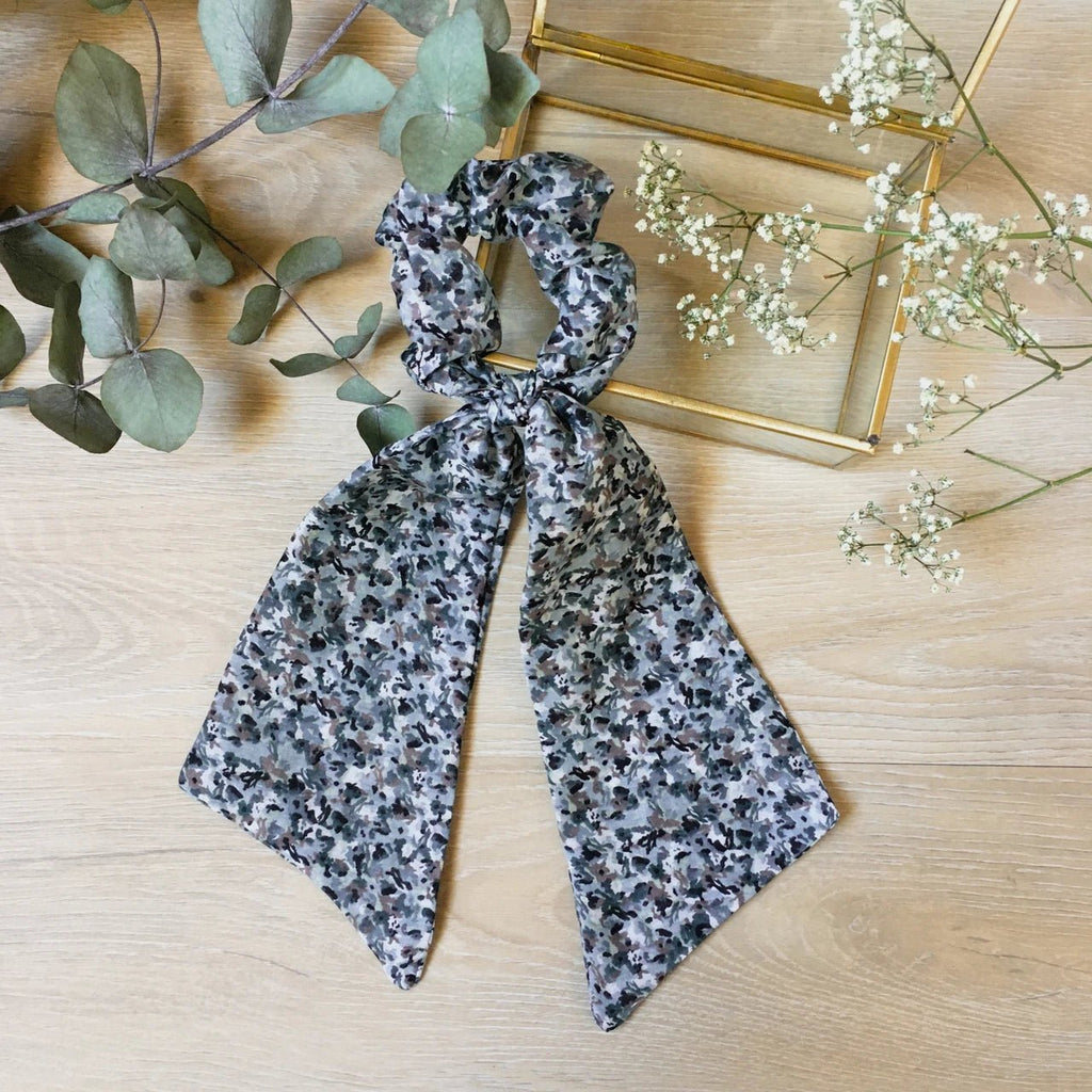 Foulchie en soie fleurs Angelica - Violette & Rose - Accessoires pour cheveux