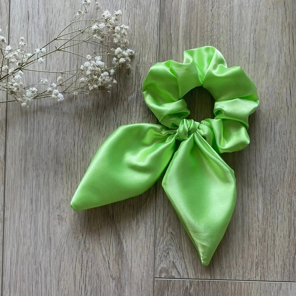 Foulchie satin vert Lucky - Violette & Rose - Accessoires pour cheveux