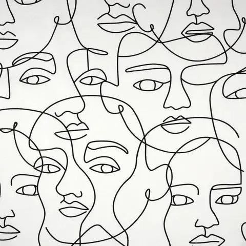 Housse de coussin Visage Abstrait - Violette & Rose - Accessoires pour cheveux